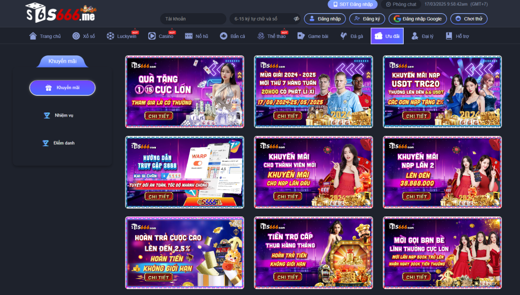 Khuyến mãi và Chương trình Thưởng trên S666